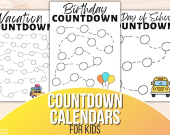 Countdown Calendars for Kids | Holidays and Events Countdown Bundle | Printable Countdowns