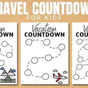 Vacation Countdown for Kids Printable Calendar Countdown - Etsy