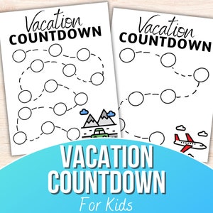 Urlaubs-Countdown für Kinder | Druckbarer Kalender | Countdown bis zum Urlaub