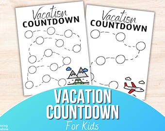 Vacation Countdown for Kids | Printable Calendar | Countdown to Vacation