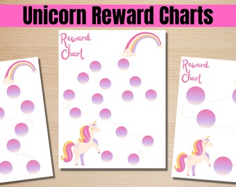 Unicorn Reward Chart Printable | Potty Training, Chores (PDF)