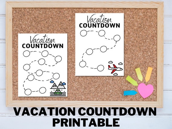 Vacation Countdown for Kids Printable Calendar Countdown | Etsy