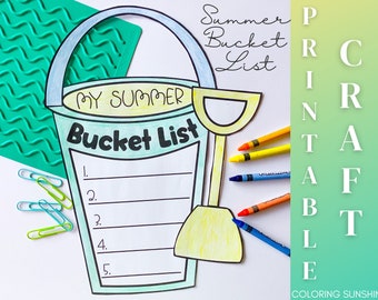 Summer Bucket List Craft for Kids | Printable Activities (PDF)