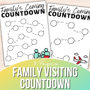 Aftellen voor familiebezoek | Afdrukbare aftelkalender | Aftellen voor kinderen