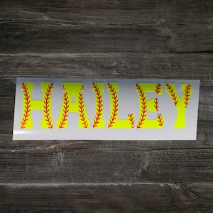 Softball Name Decal, Helmet Sticker, Bat vinyl decal, car decal, personalized softball gift