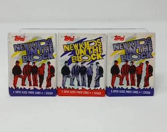 1989 Topps New Kids on the Block Trading Cards Wax Packs Factory Sealed Lot of 3