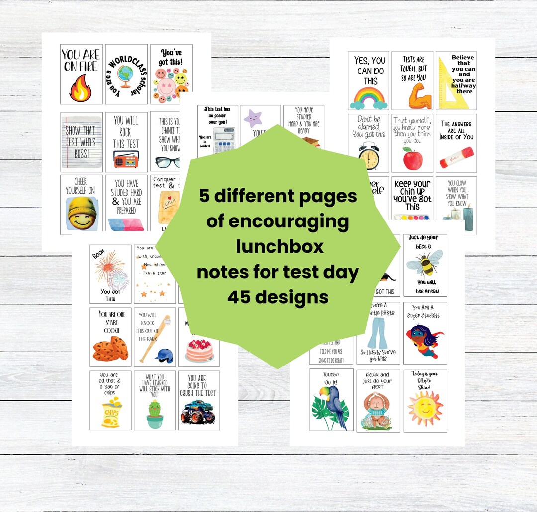 Test Taking Encouragement Notes, Test Encouragement Notes, Teacher