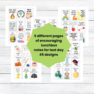 Test Ermutigungsnotizen, Test Ermutigungsnotizen, Lehrer Ermutigung Testnotizen für Schüler, Printable Lunchbox Testnotizen