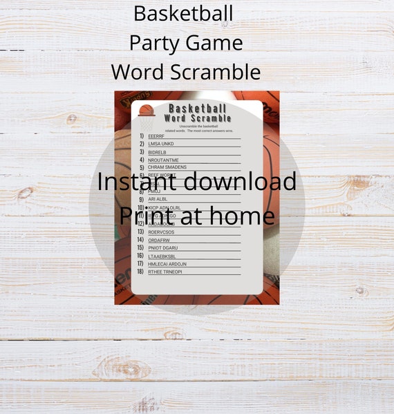 march basketball printable party game basketball word etsy