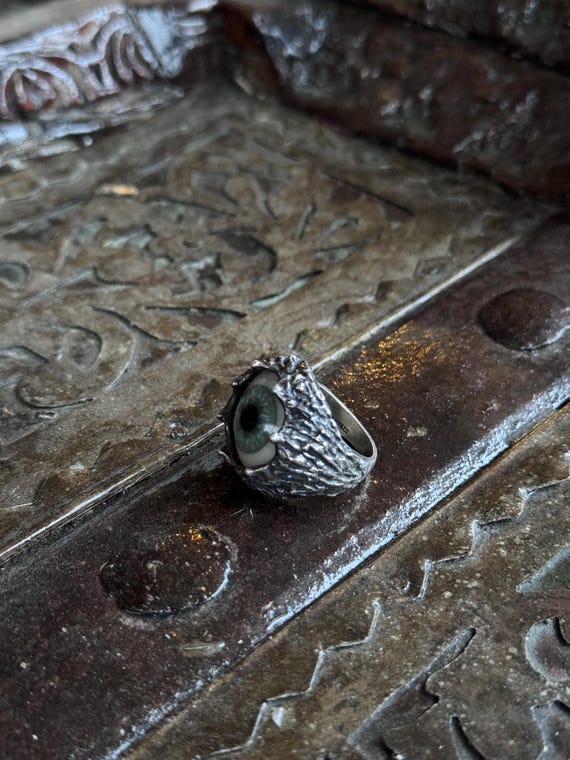 Silver Prosthetic Eye Ring - image 3