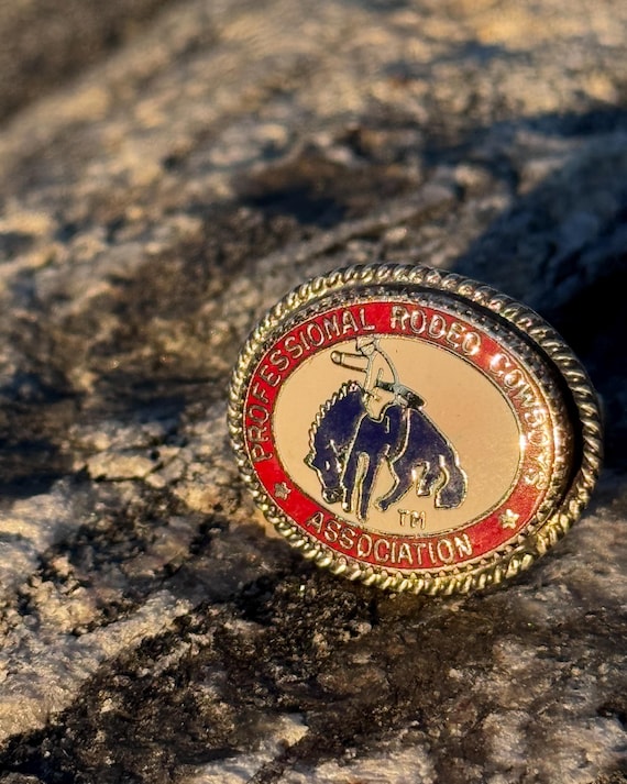 Silver PRCA Rodeo Buckle Ring - image 1