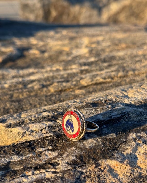 Silver PRCA Rodeo Buckle Ring - image 3