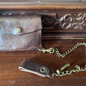Cartera de cadena Schott de cuero vintage