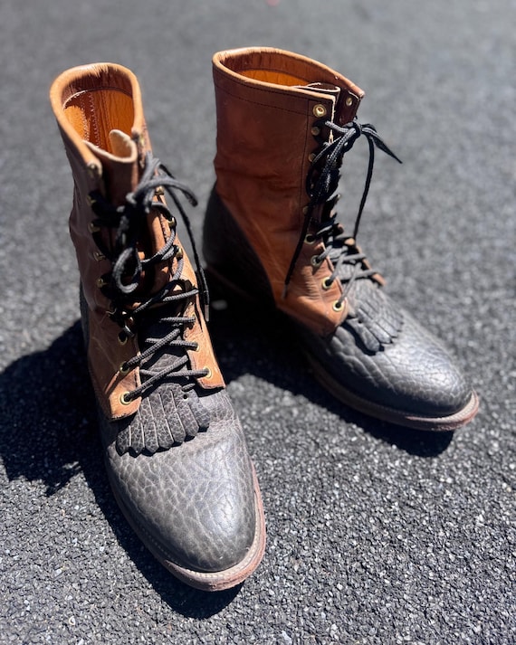 Justin Two Tone Fringe Boots
