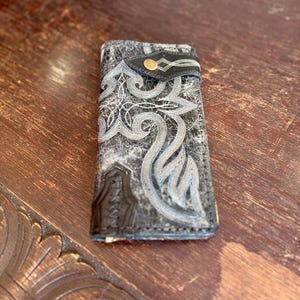 Vintage Leather Cowboy Boot Wallet