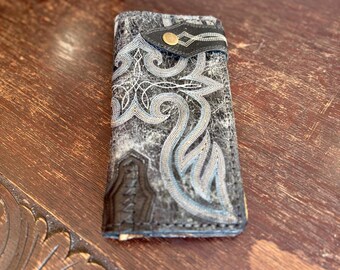 Vintage Leather Cowboy Boot Wallet