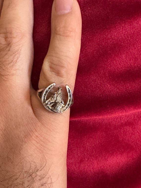Navajo horseshoe silver ring - Gem
