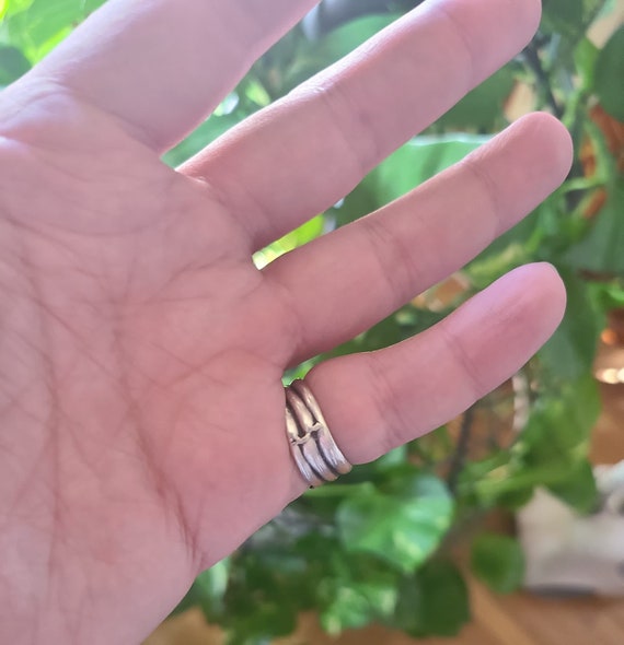 Silver Two Headed Snake Ring - image 2