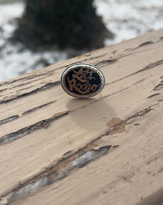 Silver Let’s Rodeo Buckle Ring - image 1