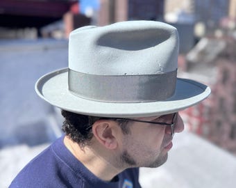 Vintage Gray Stetson New York Fedora