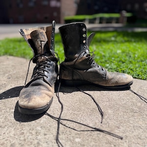 Vintage Black Leather Combat Boots - Etsy display picture 3