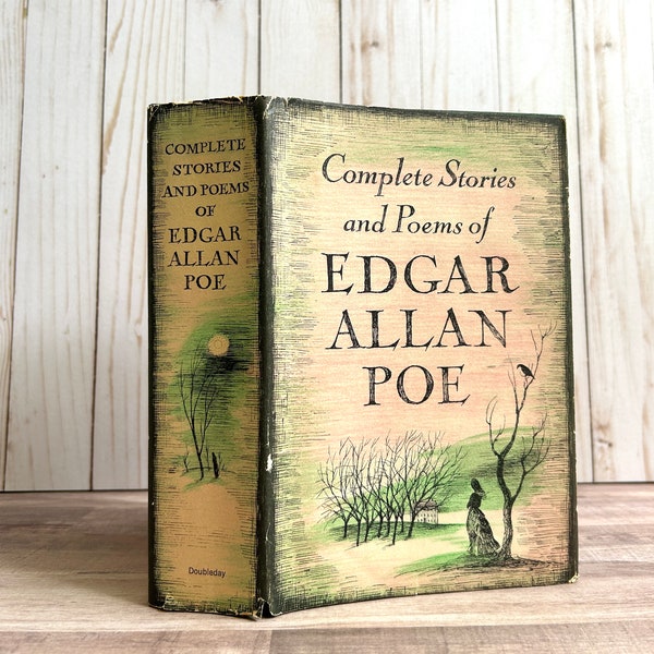 Complete Stories and Poes of Edgar Allan Poe Doubleday and Company, 1966 Green Cloth Vintage Book