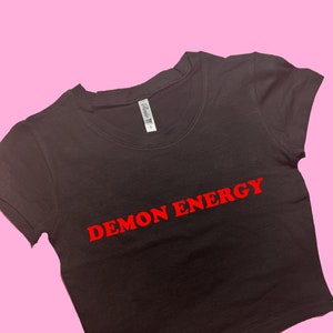 Demon Energy SNUG FIT Crop Top | Cute Crop Top | Graphic Top | Gift For Her | Y2K  Tee | Gift For GF | Y2K crop top | Gift for friend