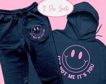 It's Not Me It's You 2 Pc Hoodie & Jogger Set | Cute Clothing |Graphic Hoodie | Loungewear | Cute Pastel Clothing | Girl Gift | Cute Set