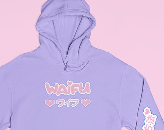 Waifu Hoodie | Cute Clothing | Kawaii Aesthetic | Loungewear | Cute Pastel Clothing | Anime Hoodie | Harajuku | Unisex