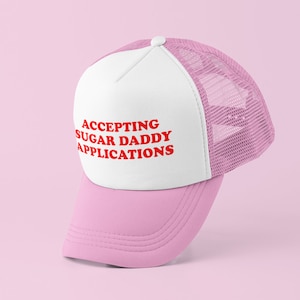 Sugar Daddy Applikationen Trucker Hat | Y2K Trucker Kappe | Baseballmütze | Geschenk für Sie Geschenk Für Ihn Nettes Geschenk | Lustige Trucker Mütze