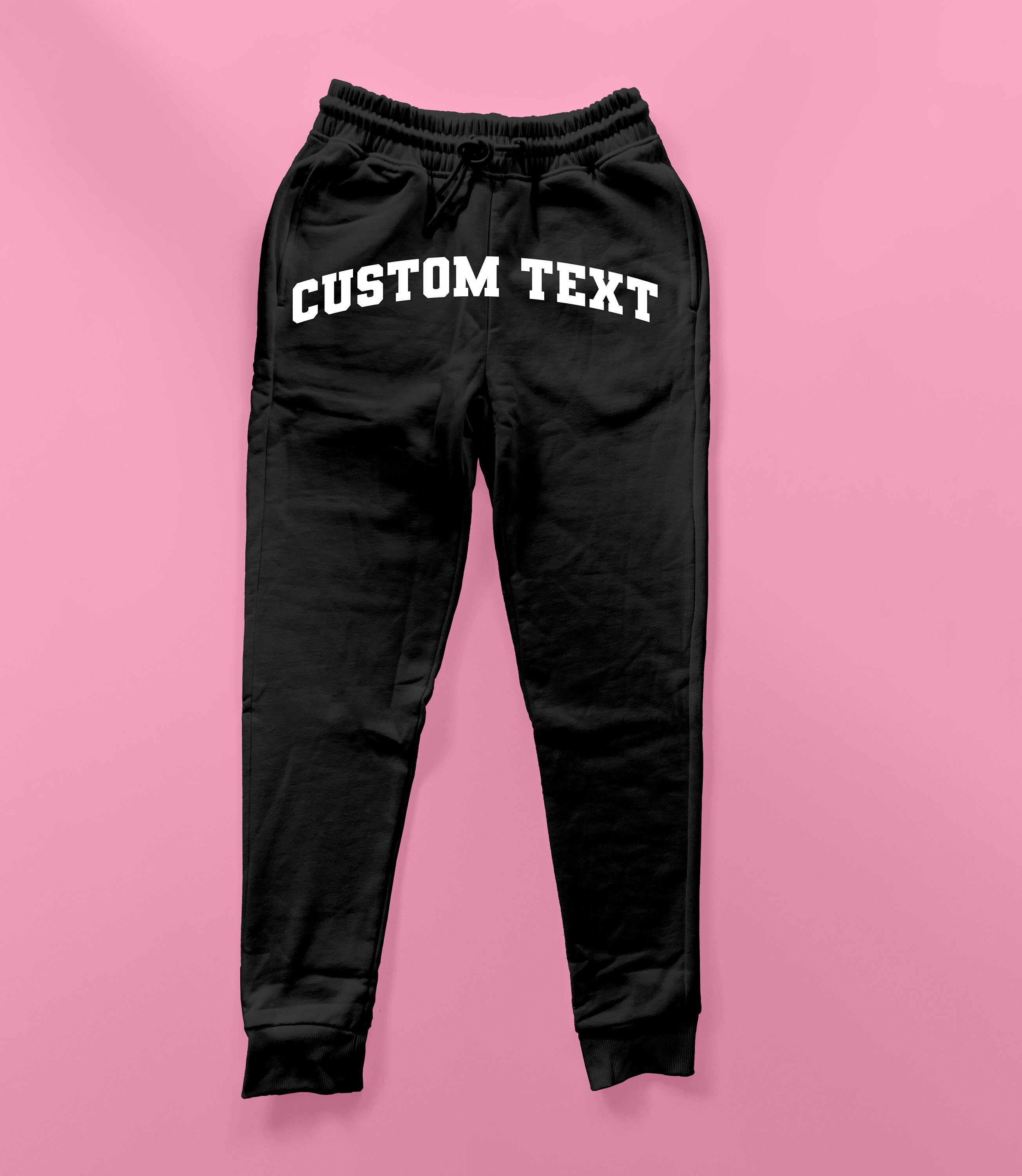 Custom Varsity Text Sweatpants Cool Sweatpants Streetwear Inspired Sweatpants  Graphic Sweatpants Loungewear Sweatpants Unisex Gift 