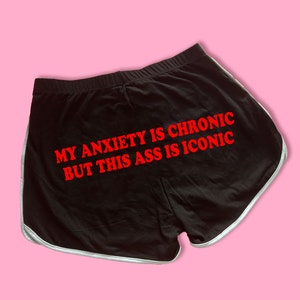 My Anxiety Is Chronic Dolphin Shorts | Cute Dolphin Shorts | Y2K Shorts | Cute Shorts | Funny Shorts | Y2K Shorts | Lounge Shorts |