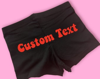 Custom Text Booty Shorts | Custom Text Shorts | Y2K Shorts | Cute Shorts | Funny Shorts | Y2K Bike Shorts | Lounge Shorts | Custom Shorts