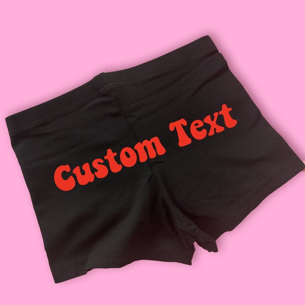 Custom Text Booty Shorts | Custom Text Shorts | Y2K Shorts | Cute Shorts | Funny Shorts | Y2K Bike Shorts | Lounge Shorts | Custom Shorts