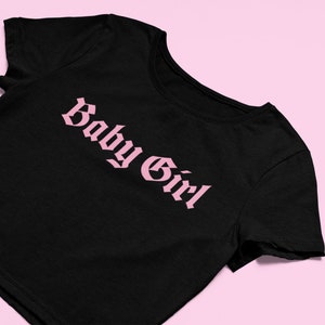 BabyGirl Crop Top | Flowy Fit Crop Top| Cute Croptop | Graphic Top |  | Graphic Shirt | Cute Gift | Girl Crop Top |