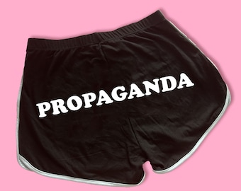 Propaganda Dolphin Shorts | Custom Dolphin Shorts | Y2K Shorts | Cute Shorts | Funny Shorts | Y2K Shorts | Lounge Shorts |