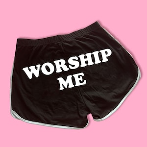 Worship Me Dolphin Shorts | Cute Dolphin Shorts | Y2K Shorts | Cute Shorts | Funny Shorts | Y2K Shorts | Lounge Shorts |