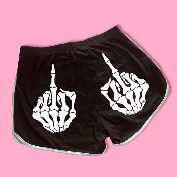 Middle Finger Hand Dolphin Shorts | Cute Dolphin Shorts | Goth Shorts | Funny Shorts | Y2K Shorts | Lounge Shorts Halloween Shorts