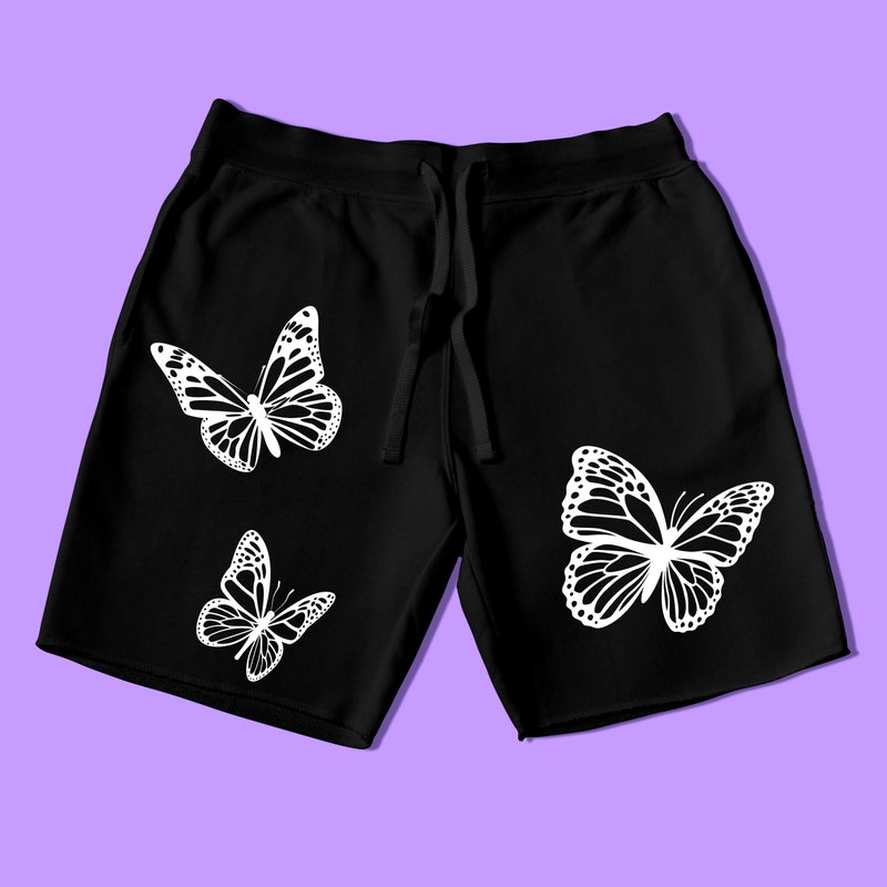 Blue And Pink Butterfly Print Men's Shorts main image 0