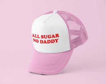 Casquette trucker tout sucre sans papa | Casquette trucker de l'an 2000 | Casquette de baseball | Cadeau pour elle Cadeau pour lui Cadeau mignon | Casquette trucker rigolote