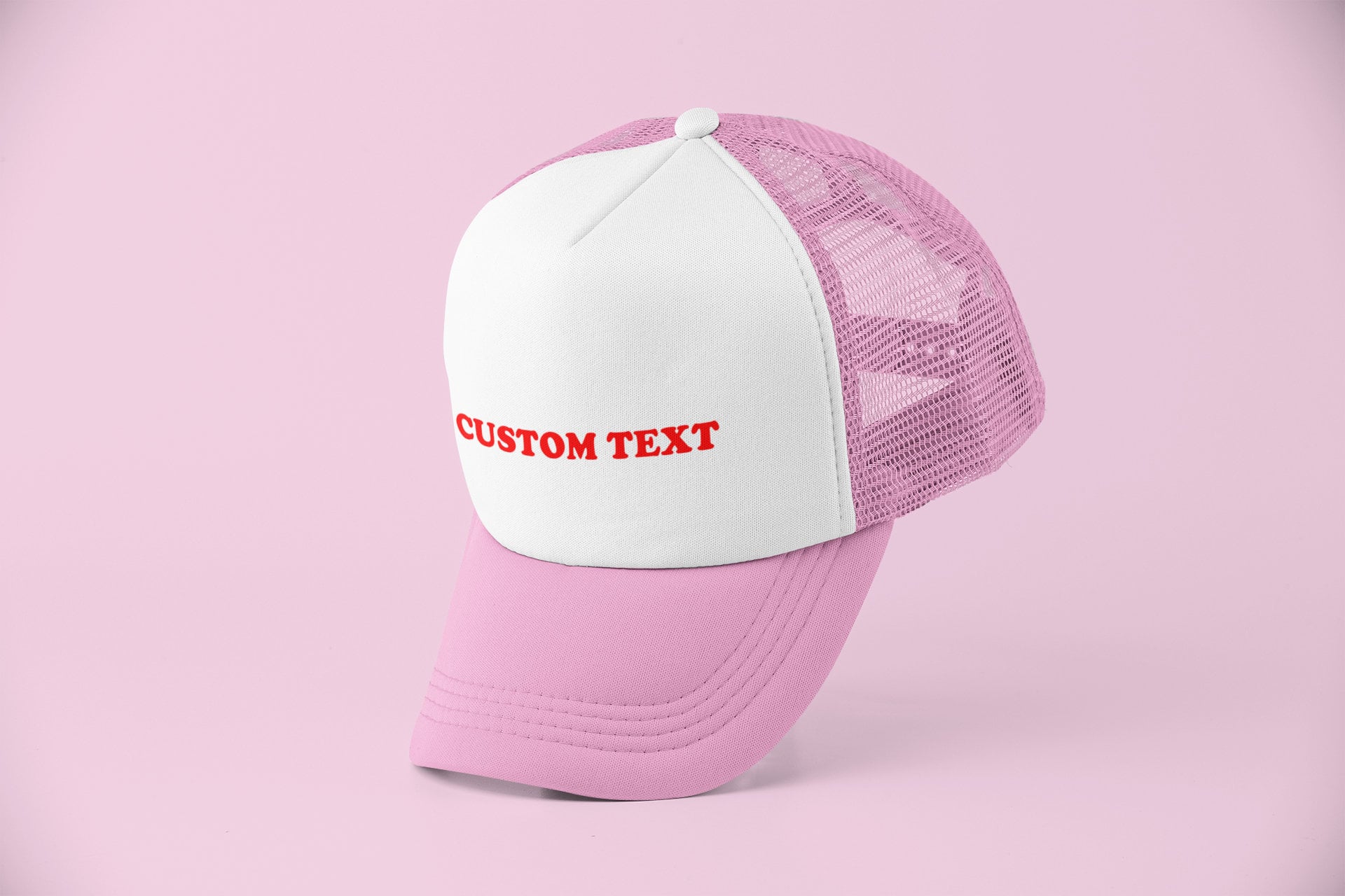 Authentic ：Off-White x Otto Pink Trucker Hat – Embroidered Arrows Logo, Y2K Pink Wholehearted Ent. Foam Otto trucker hat – Wholehearted  main image 4