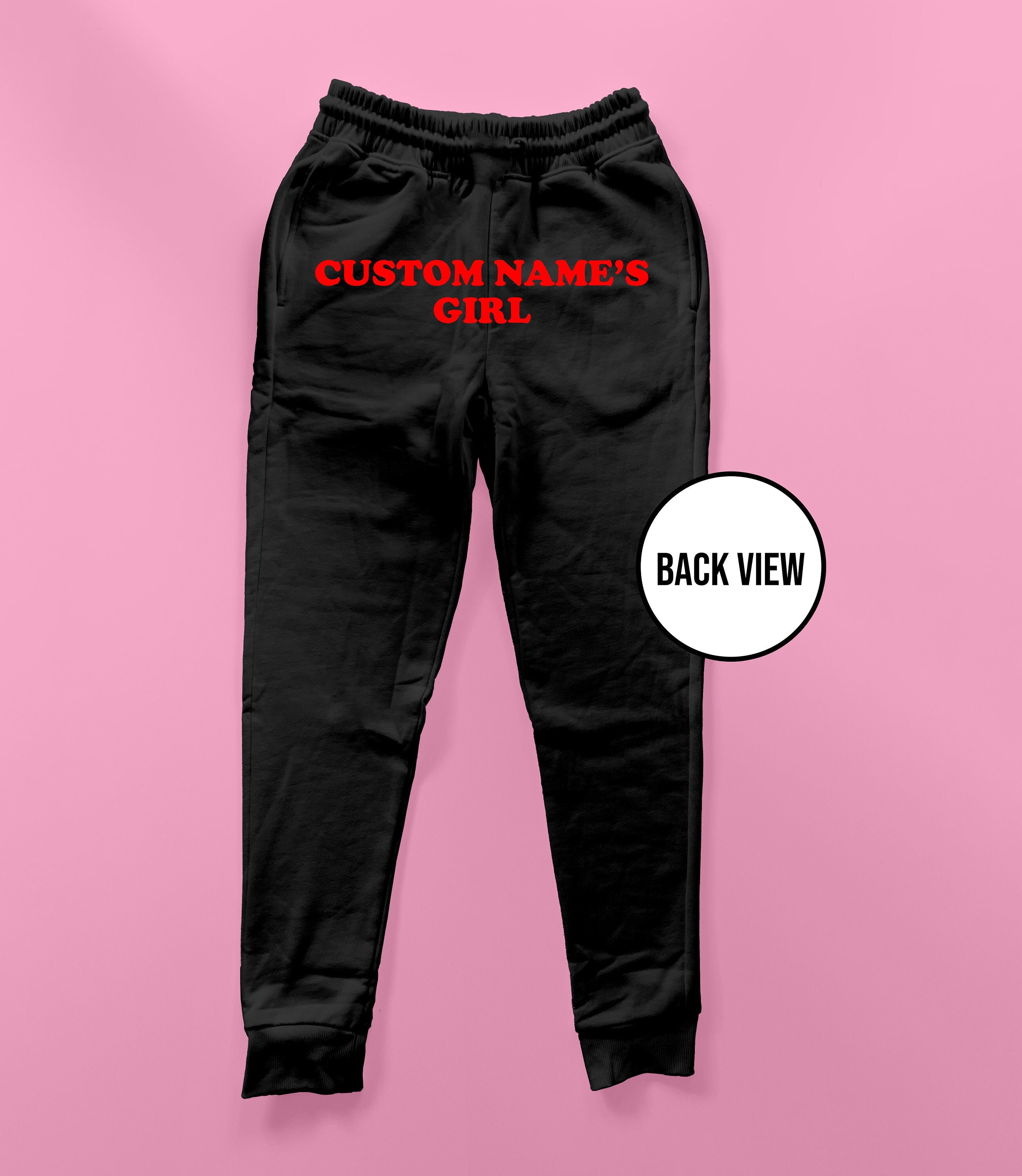 Joggers with writing on them sale
