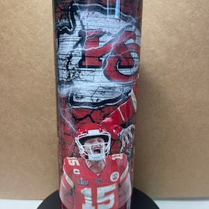 Mahomes KC Chief Tumbler, 20 oz Tumbler with Straw