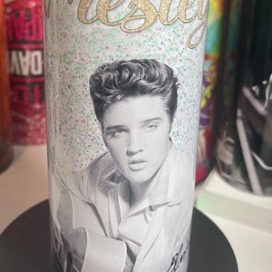 Elvis Presley Tumbler, Personalized Tumbler, Custom Tumbler, Tumbler Cups, Straw and Lid