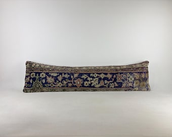 12x48 long lumbar pillow, kilim pillow, turkish throw pillow, morrocan cushion, lumbar throw pillow, ethnic pillow, wool pillow cover