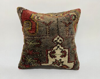 16x16 ヴィンテージ トルコ枕、枕カバー、クッションカバー、モロッコ
