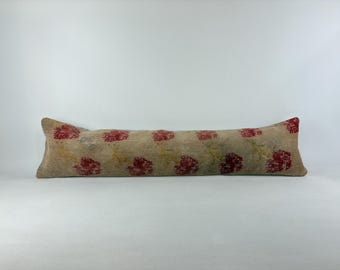 12x48 long lumbar pillow, vintage pillow, morrocan cushion, unique throw pillow, pillow cover, decorative pillow, boho pillow cover