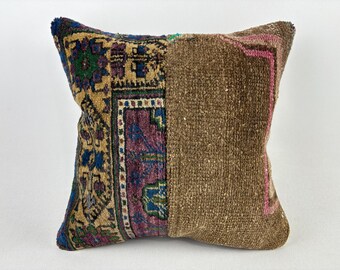 20x20 トルコ製クッション、ラグ枕、室内装飾、ボヘミアン枕、瞑想用