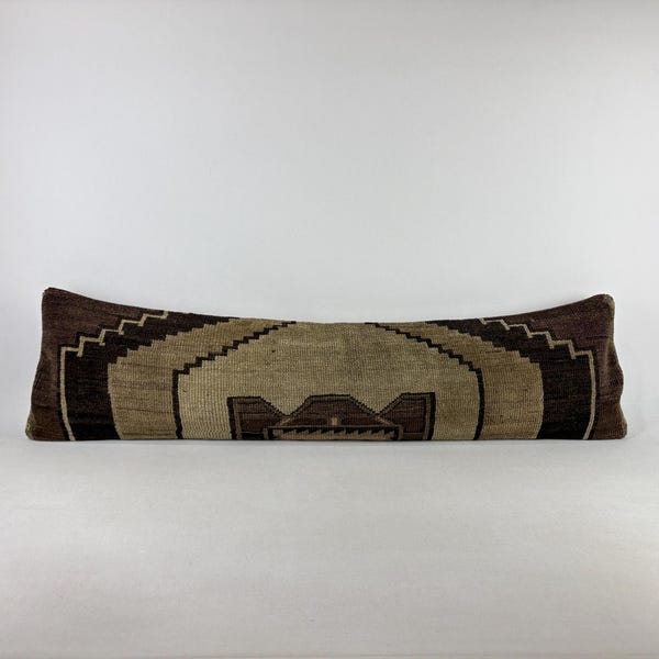 12x48 kilim pillow, turkish throw pillow, lumbar pillow, morrocan cushion, vintage pillow, muted pillow, morrocan pillow, throw pillow