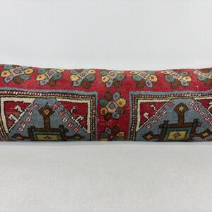 12x48 long lumbar pillow, boho pillow, needlepoint pillow, bohemian pillow, boho throw pillow, unique throw pillow, morrocan pillow image 4